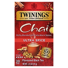 Twinings of London Ultra Spice Chai Tea Bags, 20 count, 1.41 oz