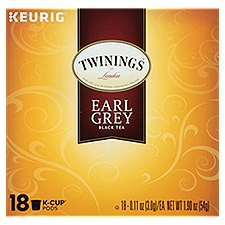 Twinings of London Earl Grey Flavoured Black Tea K-Cup Pods, 18 count