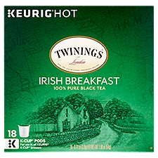 Twinings of London Irish Breakfast 100% Pure Black Tea K-Cup Pods, 0.11 oz, 18 count