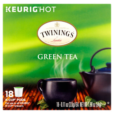Twinings of London Green Tea K-Cup Pods, 0.11 oz, 18 count