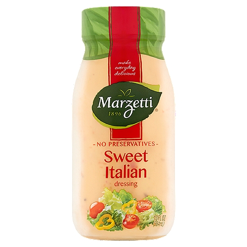 Marzetti Sweet Italian Dressing, 13 fl oz
We want our dressings to add life to your crisp, fresh salads. So we're on a never-ending quest to make better dressings from better ingredients. We hope you'll love our Sweet Italian as much as we do.