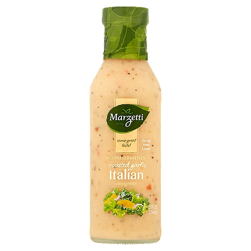 Marzetti Roasted Garlic Italian Vinaigrette, 12 fl oz
We want our dressings to add life to your crisp, fresh salads. So we're on a never-ending quest to make better dressings from better ingredients. We hope you'll love our Roasted Garlic Italian Vinaigrette as much as we do.