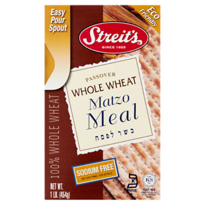 Streit's Passover Sodium Free Whole Wheat Matzo Meal, 1 lb