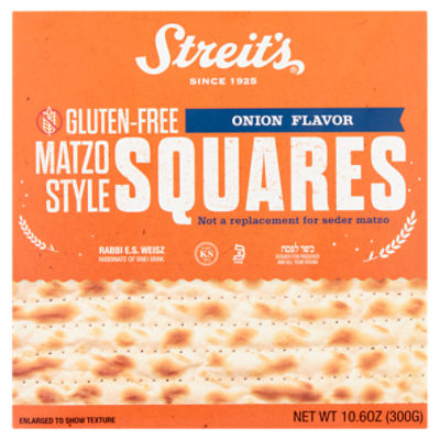 Streit's Onion Flavor Gluten-Free Matzo Style Squares, 10.6 oz