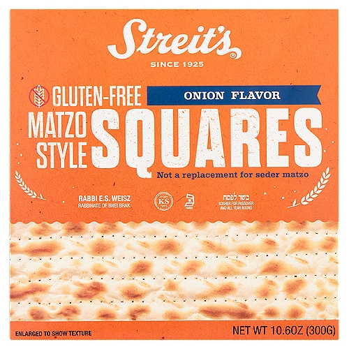 Streit's Onion Flavor Gluten-Free Matzo Style Squares, 10.6 oz