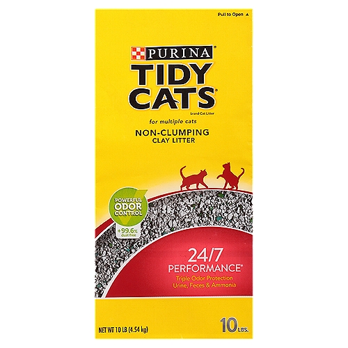 Purina Tidy Cats 24/7 Performance Non-Clumping Clay Litter for Multiple Cats, 10 lbs
Set It and Forget It.
You want a clean that lasts. And so does Tidy Cats 24/7 Performance. With triple odor protection, plus a form so simple you barely have to think about it for nearly a week, it gives ''continuous clean'' a whole new ring.
