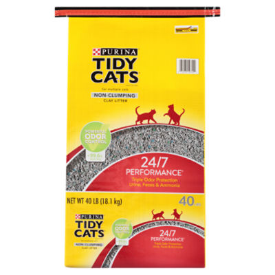 Purina Tidy Cats 24/7 Performance Non-Clumping Clay Cat Litter, 40 lbs