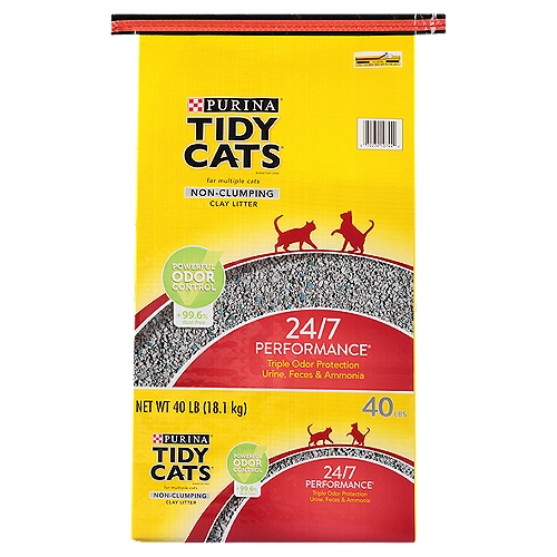 Purina Tidy Cats 24/7 Performance Non-Clumping Clay Cat Litter, 40 lbs