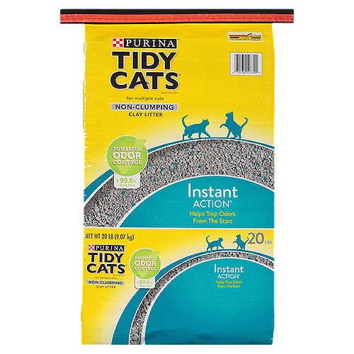 Purina Tidy Cats Non Clumping Cat Litter, Instant Action Low Tracking Cat Litter - 20 lb. Bag