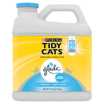 Purina Tidy Cats Clumping Cat Litter, Glade Clear Springs Multi Cat Litter - 14 lb. Jug, 14 Pound