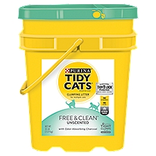Purina Tidy Cats Clumping Cat Litter, Free & Clean Unscented Multi Cat Litter - 35 lb. Pail, 560 Ounce