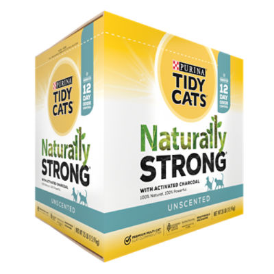 Purina Tidy Cats Naturally Strong Unscented Premium Multi Cat Clay Clumping Litter 35 Lb 4557