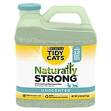 Purina Tidy Cats Naturally Strong Unscented Premium Multi-Cat Clay Clumping Litter, 14 lb