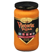 Victoria Roasted Pepper Vegan Alfredo Pasta Sauce, 18 Ounce