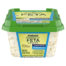 Athenos Traditional Crumbled Feta with Reduced Fat, Cheese , 141 Gram