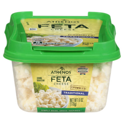 Athenos Crumbled Traditional Feta Cheese, 6 oz, 170 Gram