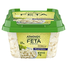 Athenos Traditional Crumbled Feta Cheese, 6 oz Tub, 170 Gram