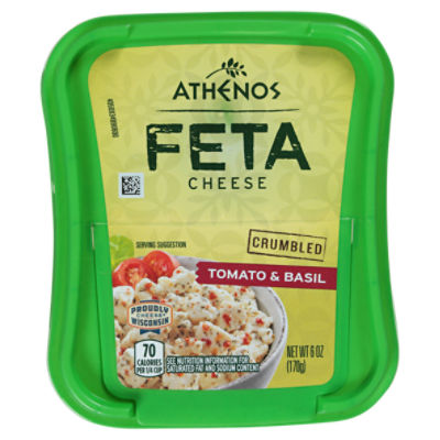 Athenos Tomato Basil Crumbled Feta Cheese 6 oz Tub The Fresh