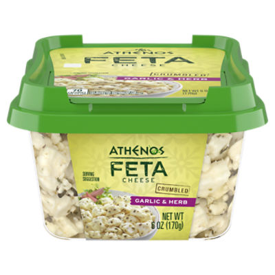 Athenos Crumbled Garlic & Herb Feta Cheese, 6 oz