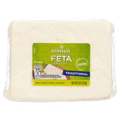 Athenos Chunk Traditional Feta Cheese, 8 oz, 1 Each