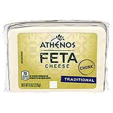 Athenos Chunk Traditional Feta Cheese, 8 oz, 1 Each