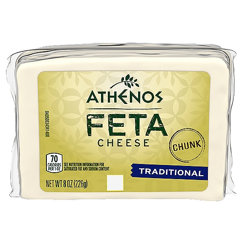 Athenos Chunk Traditional Feta Cheese, 8 oz