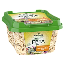 Athenos Mediterranean Herb Crumbled Feta Cheese, 6 oz Tub