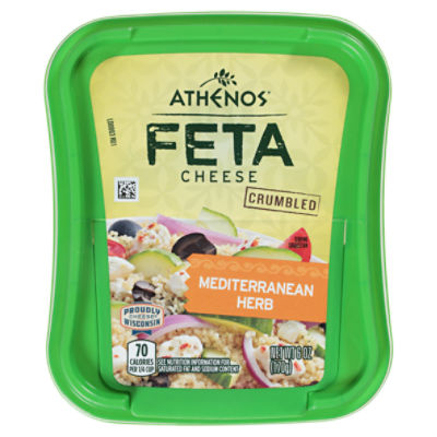 Athenos Crumbled Mediterranean Herb Feta Cheese, 6 oz Image 10 of 10