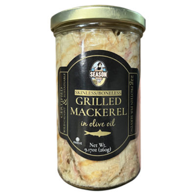 Season Brand Skinless/Boneless Grilled Mackerel in Olive Oil,  9.17 oz