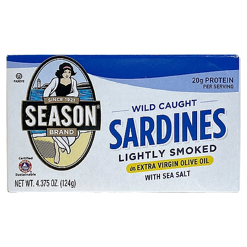 Supplied Description Season Lightly Smoked Sardines in Organic Extra Virgin Olive Oil