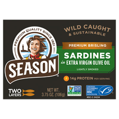 Season Brand Lightly Smoked in Extra Virgin Olive Oil, Sardines