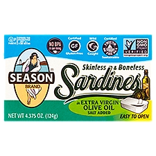 Season Brand Skinless & Boneless Sardines in Extra Virgin Olive Oil, 4.375 oz