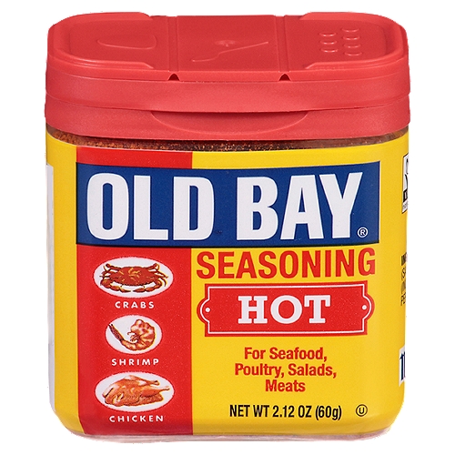 Iconic OLD BAY flavor from the famous yellow, blue and red can, but with a kick for spice lovers. This zesty blend of 18 herbs and spices brings the heat when you're connecting with good friends over great food. Look to OLD BAY to bring authentic, one-of-a-kind spice to any food you love. Crabs and shrimp, of course — but also wings, corn on the cob, fries, seafood dips, and even popcorn and pizza. Use in steaming, baking, grilling and sautéing or shake on right at the table. OLD BAY is Maryland's favorite blue crab seasoning — and this one makes 'em HOT!