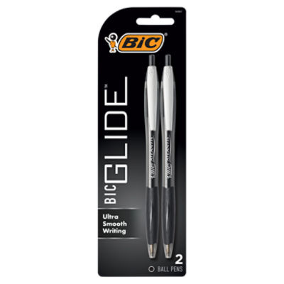 BIC Glide Ultra Smooth Writing Ball Pens, 2 count