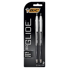BIC Glide Ultra Smooth Writing Ball Pens, 2 count, 2 Each