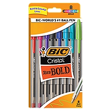 BIC Cristal 1.6 mm Xtra-Bold Ball Pens, 8 count