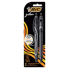 BIC Gelocity Quick Dry Medium 0.7 mm Gel Pens, 2 count