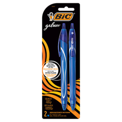 BIC Gel-ocity 0.7 mm Medium Gel Pens, 2 count