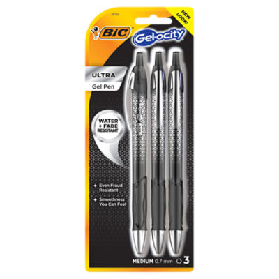 BIC Gel-ocity Medium 0.7 mm Ultra Gel Pen, 3 count, 3 Each