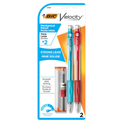 BIC Velocity Thick Large 0.9 mm Mechanical Pencil, 2 count