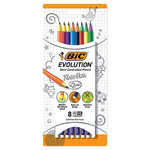 BIC Evolution Xtra-Fun #2 HB Pencil, 8 count