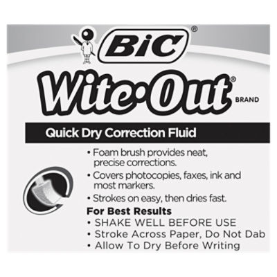 Bic Wite Out Correction Fluid, White, Quick Dry - 1 pack, 0.7 fl oz