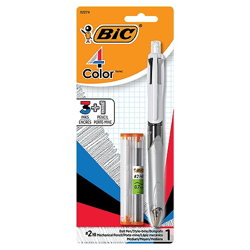 BIC 4 Color Medium #2 HB Mechanical Pencil Ball Pen, 1 ct