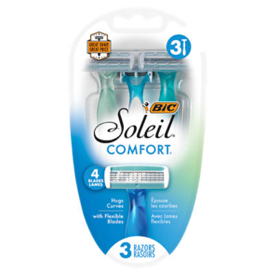 BIC Soleil Comfort 4 Blades Razors, 3 Count