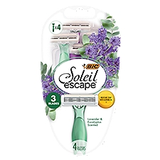 BIC Soleil Escape 3 Blades Lavender & Eucalyptus Scented Razors, 4 count