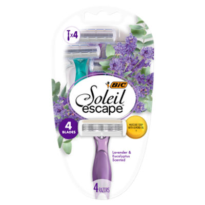 BIC Soleil Escape Lavender & Eucalyptus Scented Razors, 4 Count