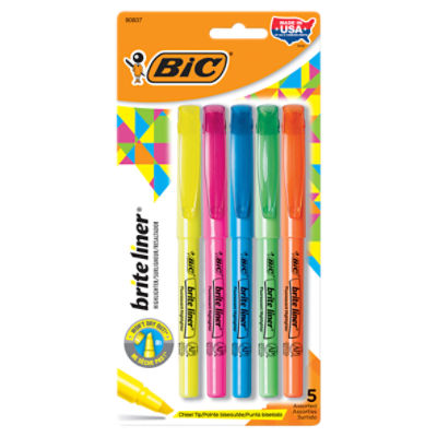BIC Brite Liner Highlighter, 5 count, 5 Each