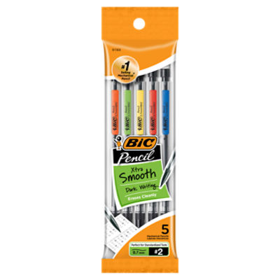 BIC Xtra Smooth #2 Lead 0.7 mm Mechanical Pencils, 5 count, 5 Each