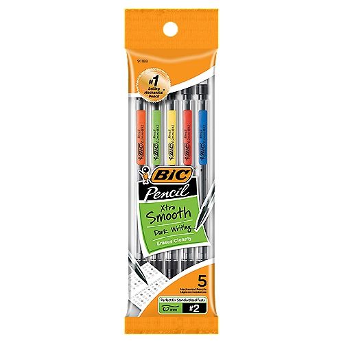 BIC Xtra Life Medium 0.7 mm #2 Mechanical Pencils, 5 count
#1 selling Mechanical Pencil*
*Source:
The NPD Group, Inc./Retail Tracking Service/U.S. Actual Unit Sales/Jul 2014 - Jun 2015

Always ready, sharp and accurate, BIC® #2 Mechanical Pencils are the smart choice at test time.