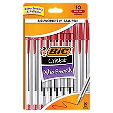 Bic Pens - Cristal Ball Medium Red, 10 Each